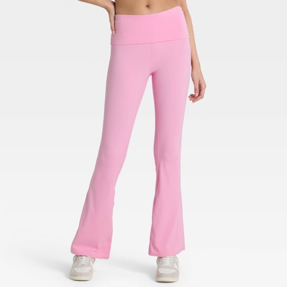 JoyLab Women’s Foldover Lilac Pink Flared Low Rise Leggings XL‎